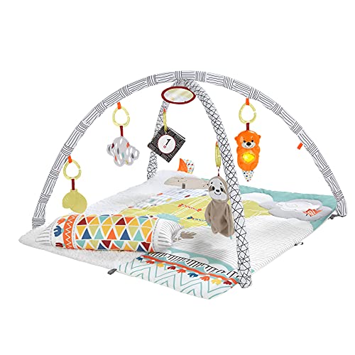 Fisher-Price HBB74 - 5 Sinnes Baby Spieldecke, kuschelig weiche Krabbeldecke mit Sensorik Spielzeug, sechs abnehmbare Beschäftigungsspielzeuge, Babyaustattung ab der Geburt Fisher-Price HBB74 - 5 Sinnes Baby Spieldecke, kuschelig weiche Krabbeldecke mit Sensorik Spielzeug, sechs abnehmbare Beschäftigungsspielzeuge, Babyaustattung ab der Geburt